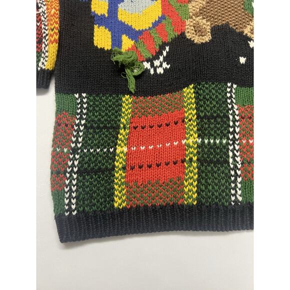 Rafaella Women's 3D Christmas Sweater Size S Hand Knitted Teddy Bear Holiday - Picture 7 of 12